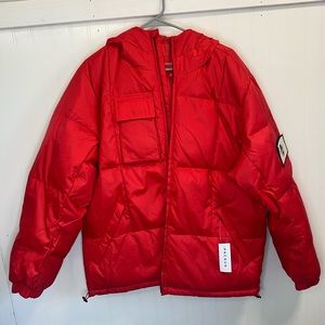 Eddie Bauer Red Puffer Coat
